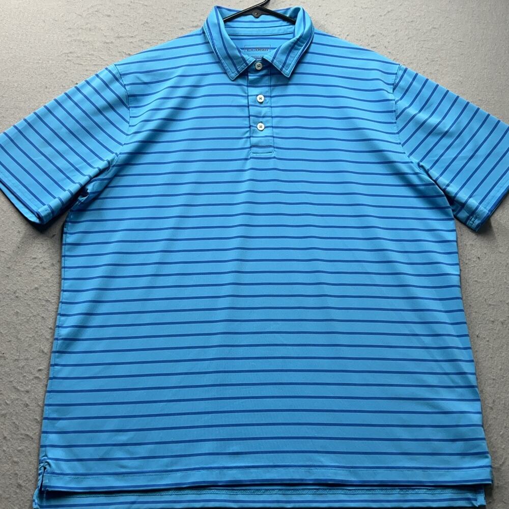 L.L.Bean Striped Golf Polo Shirt Performance Stretch Slightly Fitted Large